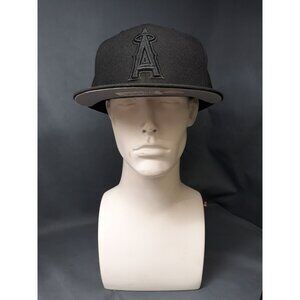 New Era 59-Fifty Men's Fitted Los Angeles Angels  Hat Black Size 7 1/2 NEW!
